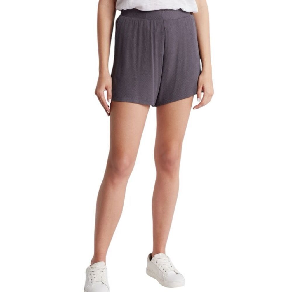 Sweet Romeo Ribbed High Waist Shorts Size Medium - Picture 2 of 3